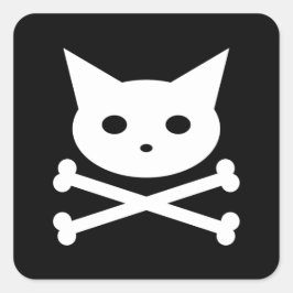 Kat Vierkante Sticker