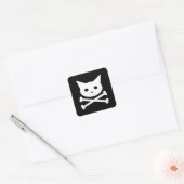 Kat Vierkante Sticker (Envelop)