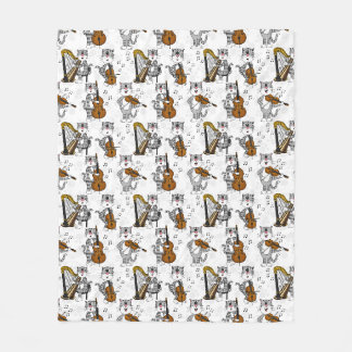 Kat Viool, Cello Contrabas Harp Snaarinstrument Mu Fleece Deken
