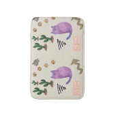 Kat Vis Cactus Paws Miauw Douche Mat badkamer (Voorkant Verticaal)
