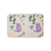 Kat Vis Cactus Paws Miauw Douche Mat badkamer (Voorkant)