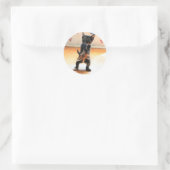 Kat vliegvissen ronde sticker (Tas)