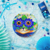 Kat Vloeibare ogen Papieren Bordje (Feest)