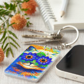 Kat Vloeibare ogen Sleutelhanger (Voorkant Rechts)