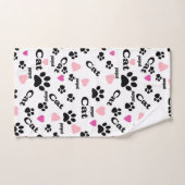 Kat voetafdrukken bad handdoek (Handdoek)