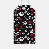 Kat voetafdrukken cadeaulabel (Achterkant)