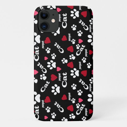Kat voetafdrukken Case-Mate iPhone case (Achterkant)