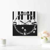 Kat voetafdrukken vierkante klok (Huis)