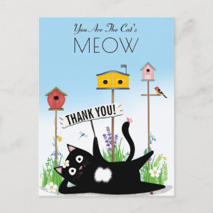 Kat Vogels Tuin Dank Je Briefkaart