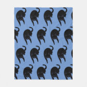 Kat Voices Black Cat Pattern Blue fleece deken (Voorkant)