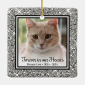 Kat 'Voor altijd in onze harten' Keramisch Ornament (Achterkant)