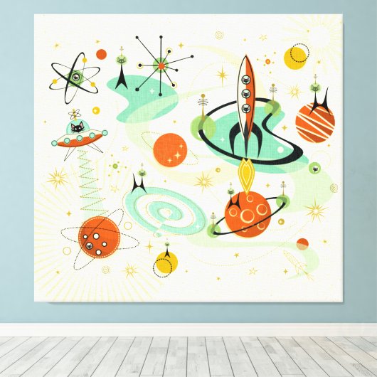 Kat voor atoomruimtes ©studioxine canvas afdruk (Insitu (Houten vloer))