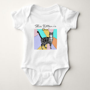 Kat voor eerste geboorte van de kat Baby Kitten Romper