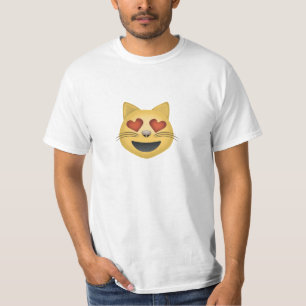Kat voor glimlachen met hartvormig gekleurde ogen t-shirt