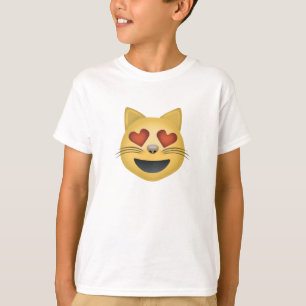 Kat voor glimlachen met hartvormig gekleurde ogen t-shirt