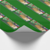 Kat voor kerstmis cadeaupapier (Hoek)