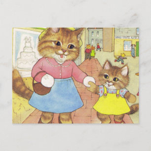 Kat voor mama en Dochtere mannen Briefkaart
