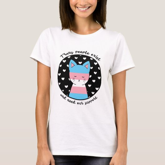 Kat voor transgenderondersteuning t-shirt (Voorkant)