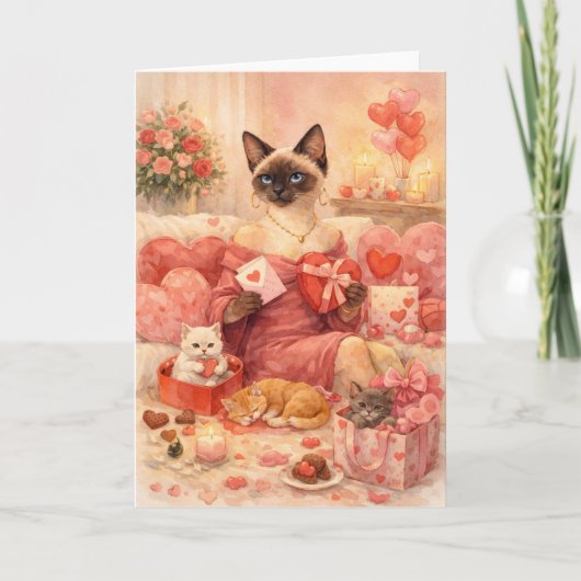 Kat voor Valentijnsdag Kaart (Voorkant)