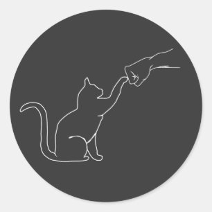 Kat vuist pomp, kattendeksels ronde sticker