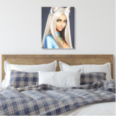 KAT WAIFU 12 CANVAS AFDRUK (Insitu (Slaapkamer))