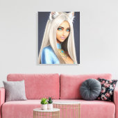 KAT WAIFU 12 CANVAS AFDRUK (Insitu (Woonkamer))