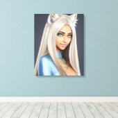KAT WAIFU 12 CANVAS AFDRUK (Insitu (Houten vloer))