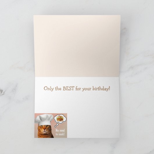 Kat, warme hond en Hamburger Birthday Kaart (Binnen)