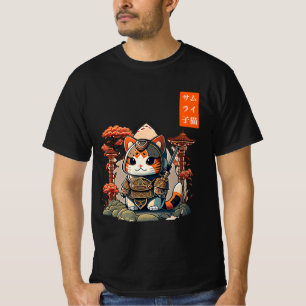 Kat Warrior Japans schrijvend animatiekunst voor k T-shirt