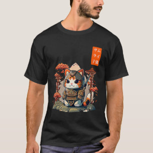Kat Warrior Japans schrijvend animatiekunst voor k T-shirt
