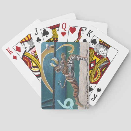 Kat Warrior-speelkaarten voor volleybal Pokerkaarten (Achterkant)