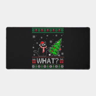 Kat Wat Grappig Zwart Kat Pushing Kerstboom Bureaumat