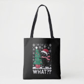 Kat Wat Grappig Zwart Kat Pushing Kerstboom Draagtas (Voorkant)