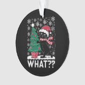 Kat Wat Grappig Zwart Kat Pushing Kerstboom Ornament (voorkant)