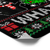 Kat Wat Grappig Zwart Kat Pushing Kerstboom Poster (Hoek)