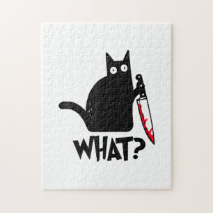 Kat Wat_ Grappige Zwarte Kat Legpuzzel