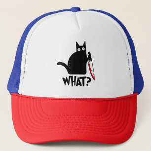Kat Wat Leuke Zwarte Kat T-shirt Moorddadige Kat M Trucker Pet