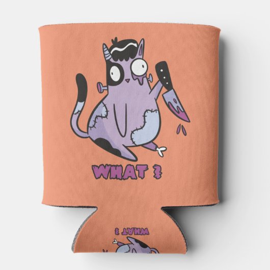 Kat Wat? Murderous Cat, Zombie Cat Halloween Blikjeskoeler (Achterkant)