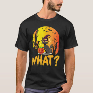 Kat Wat Zwarte Kat Met Pompoen Halloween Kostuum T-shirt