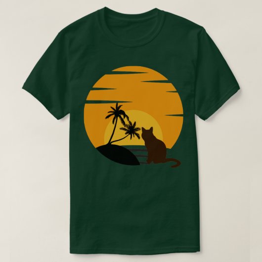 Kat Watching Sunset1 T-shirt (Design voorkant)