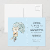 Kat Waterverf Baby shower per post Uitnodiging Briefkaart (Voorkant / Achterkant)