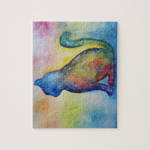 Kat Waterverf foto puzzel met geschenkdoos