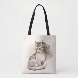 Kat. Waterverf Tote Bag
