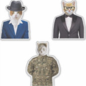 Kat Wearing Suit Sticker (Voorkant)