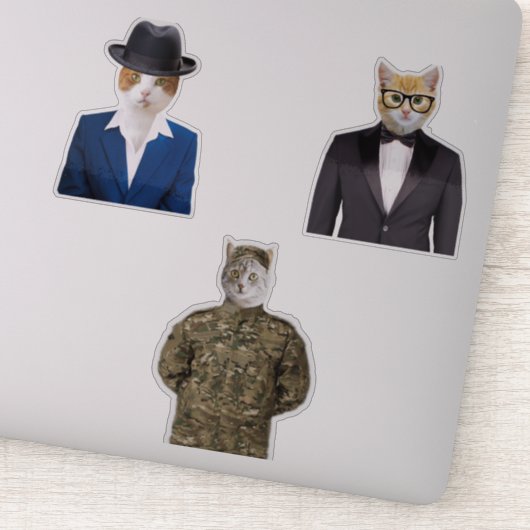 Kat Wearing Suit Sticker (Detail)
