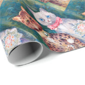 Kat Wedding, huwelijk, bride, Louis Wain Cadeaupapier (Rol Hoek)