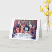 Kat Wedding, huwelijk, bride, Louis Wain Kaart (Gele Bloem)