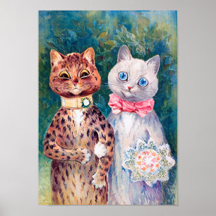 Kat Wedding, huwelijk, bride, Louis Wain Poster