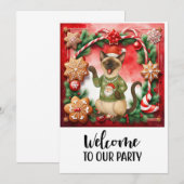 Kat Welkom op het kerstfeest Kaart (Voorkant / Achterkant)
