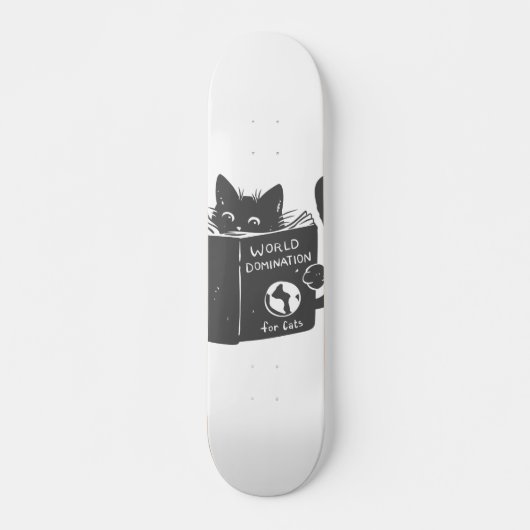 Kat wereldoverheersing katten - Kies achterkleur Skateboard (Voorkant)
